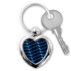 Background Neon Light Glow Blue Key Chains (heart)  by Nexatart