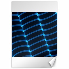 Background Neon Light Glow Blue Canvas 12  X 18   by Nexatart