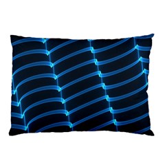 Background Neon Light Glow Blue Pillow Case by Nexatart