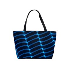 Background Neon Light Glow Blue Shoulder Handbags by Nexatart