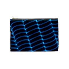 Background Neon Light Glow Blue Cosmetic Bag (medium)  by Nexatart