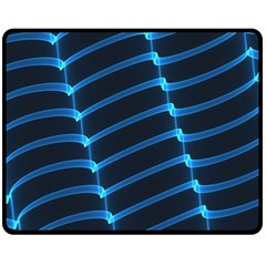 Background Neon Light Glow Blue Fleece Blanket (medium)  by Nexatart