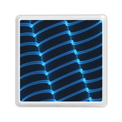 Background Neon Light Glow Blue Memory Card Reader (square)  by Nexatart