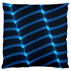 Background Neon Light Glow Blue Large Cushion Case (one Side) by Nexatart