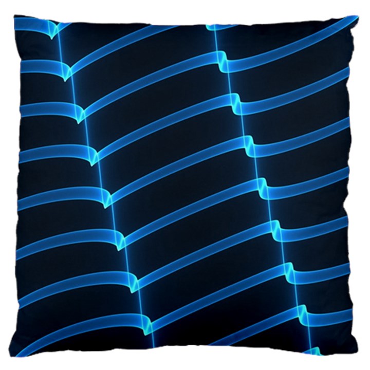 Background Neon Light Glow Blue Large Cushion Case (Two Sides)