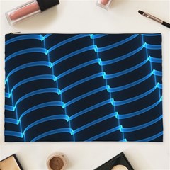 Background Neon Light Glow Blue Cosmetic Bag (xxl)  by Nexatart