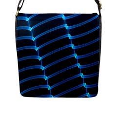 Background Neon Light Glow Blue Flap Messenger Bag (l)  by Nexatart