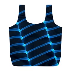 Background Neon Light Glow Blue Full Print Recycle Bags (l)  by Nexatart