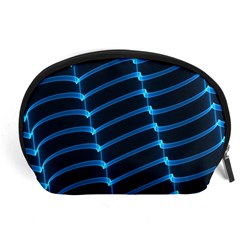 Background Neon Light Glow Blue Accessory Pouches (large)  by Nexatart