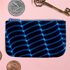 Background Neon Light Glow Blue Large Coin Purse by Nexatart