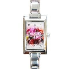 Flowers Roses Wedding Bouquet Art Rectangle Italian Charm Watch by Nexatart