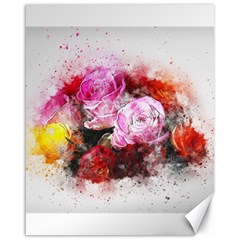 Flowers Roses Wedding Bouquet Art Canvas 16  X 20   by Nexatart