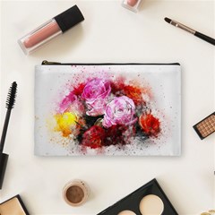 Flowers Roses Wedding Bouquet Art Cosmetic Bag (medium)  by Nexatart