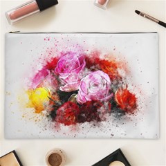 Flowers Roses Wedding Bouquet Art Cosmetic Bag (xxl)  by Nexatart