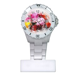 Flowers Roses Wedding Bouquet Art Plastic Nurses Watch by Nexatart