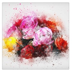 Flowers Roses Wedding Bouquet Art Large Satin Scarf (square) by Nexatart