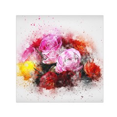 Flowers Roses Wedding Bouquet Art Small Satin Scarf (square) by Nexatart