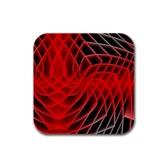 Abstract Red Art Background Digital Rubber Square Coaster (4 Pack)  by Nexatart