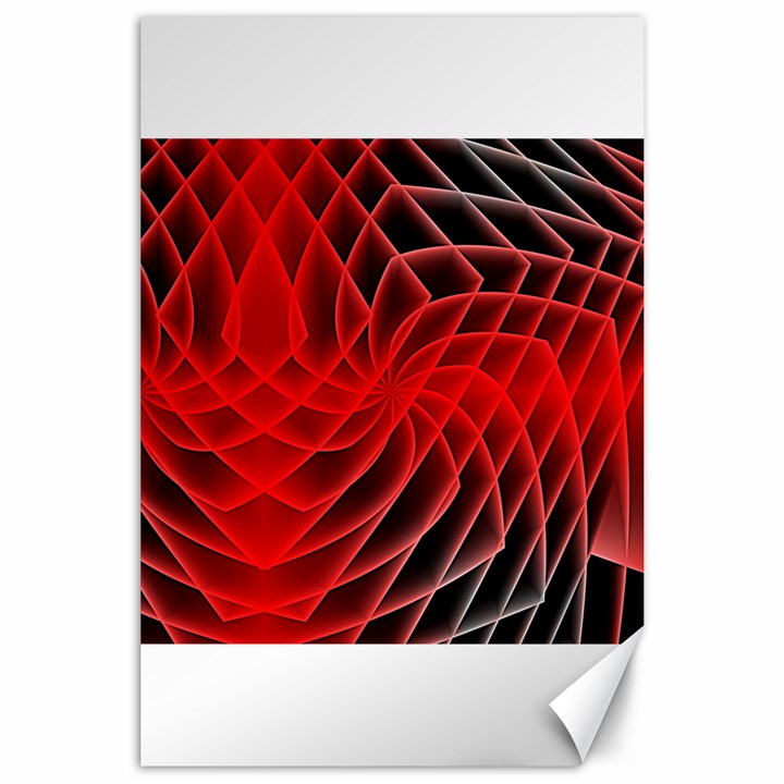 Abstract Red Art Background Digital Canvas 24  x 36 