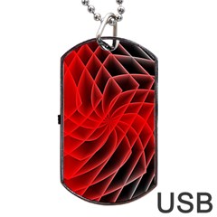 Abstract Red Art Background Digital Dog Tag Usb Flash (two Sides) by Nexatart