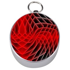 Abstract Red Art Background Digital Silver Compasses by Nexatart