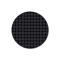 Background Weaving Black Metal Rubber Coaster (round)  by Nexatart