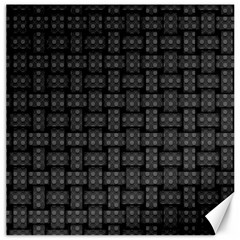 Background Weaving Black Metal Canvas 12  X 12   by Nexatart