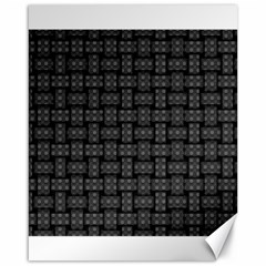 Background Weaving Black Metal Canvas 16  X 20   by Nexatart