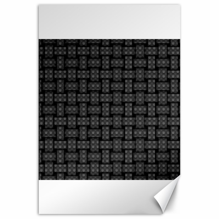 Background Weaving Black Metal Canvas 20  x 30  