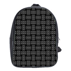 Background Weaving Black Metal School Bag (large) by Nexatart