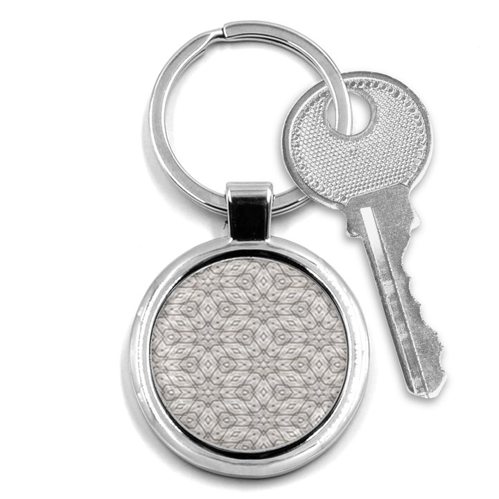 Background Wall Stone Carved White Key Chains (Round) 