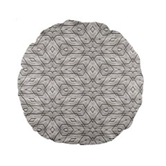 Background Wall Stone Carved White Standard 15  Premium Round Cushions by Nexatart