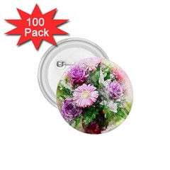 Flowers Roses Bouquet Art Nature 1 75  Buttons (100 Pack)  by Nexatart