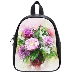 Flowers Roses Bouquet Art Nature School Bag (small) by Nexatart