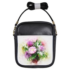 Flowers Roses Bouquet Art Nature Girls Sling Bags by Nexatart