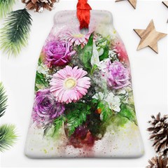 Flowers Roses Bouquet Art Nature Bell Ornament (two Sides)