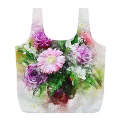 Flowers Roses Bouquet Art Nature Full Print Recycle Bags (l)  by Nexatart