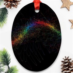 Background Light Glow Lines Colors Ornament (Oval)