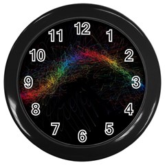 Background Light Glow Lines Colors Wall Clocks (black) by Nexatart