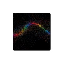 Background Light Glow Lines Colors Square Magnet by Nexatart