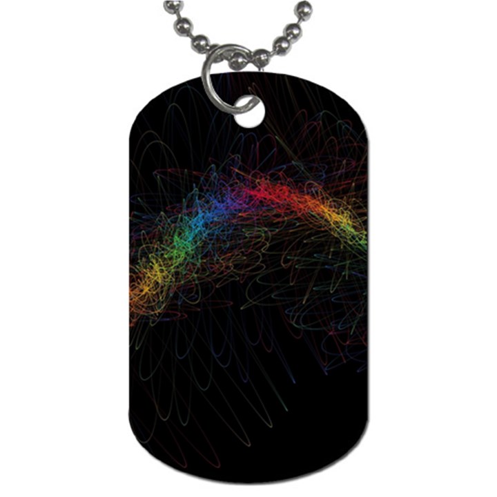 Background Light Glow Lines Colors Dog Tag (Two Sides)