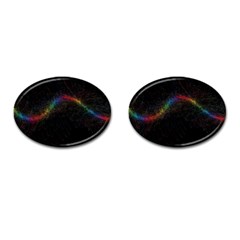 Background Light Glow Lines Colors Cufflinks (Oval)