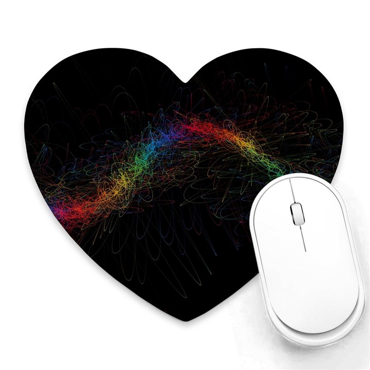 Background Light Glow Lines Colors Heart Mousepads