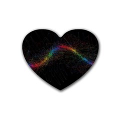 Background Light Glow Lines Colors Heart Coaster (4 pack) 