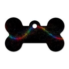 Background Light Glow Lines Colors Dog Tag Bone (One Side)