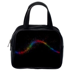 Background Light Glow Lines Colors Classic Handbags (One Side)