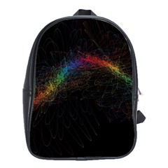 Background Light Glow Lines Colors School Bag (Large)