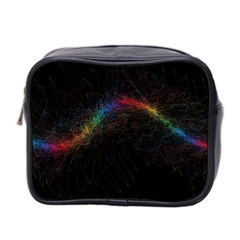 Background Light Glow Lines Colors Mini Toiletries Bag 2-Side