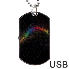 Background Light Glow Lines Colors Dog Tag USB Flash (Two Sides)