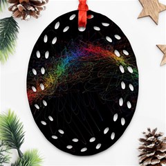 Background Light Glow Lines Colors Oval Filigree Ornament (Two Sides)